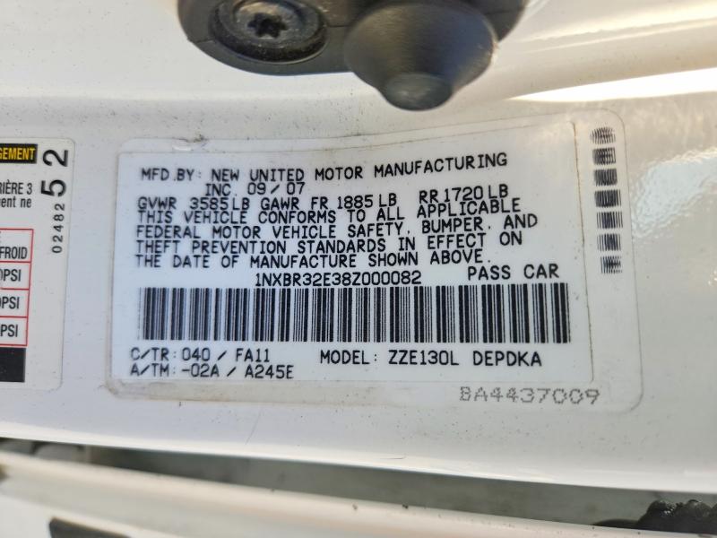 Продажа на аукционе авто 2008 Toyota Corolla, vin: 1NXBR32E38Z000082, номер лота: 62147006