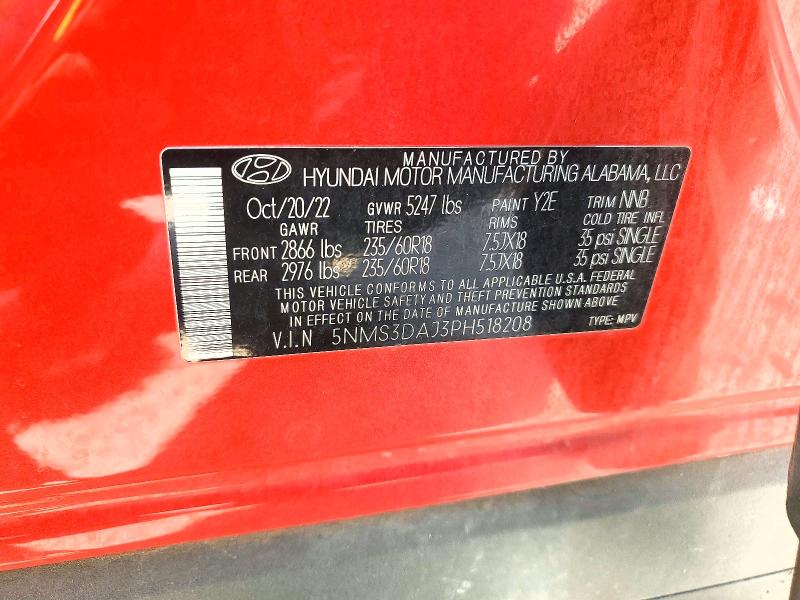 Продажа на аукционе авто 2023 Hyundai Santa Fe, vin: 5NMS3DAJ3PH518208, номер лота: 61411136