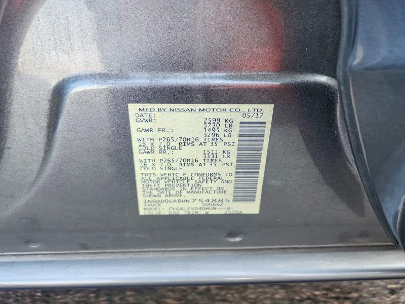 Aukcja sprzedaży 2017 Nissan Frontier, vin: 1N6DD0ER8HN754885, numer aukcji: 62889596