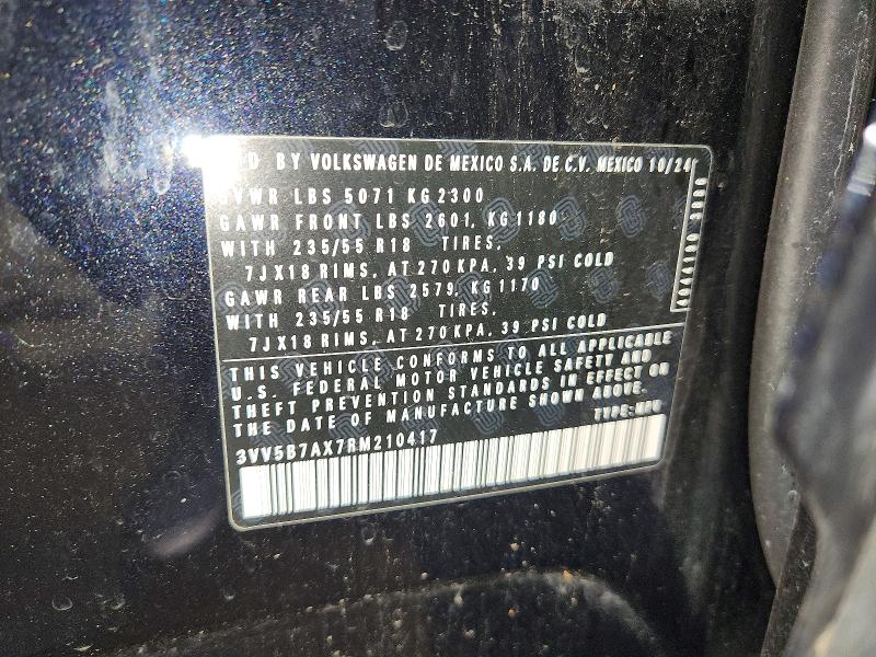 Продаж на аукціоні авто 2024 Volkswagen Tiguan, vin: 3VV5B7AX7RM210417, номер лоту: 62936876