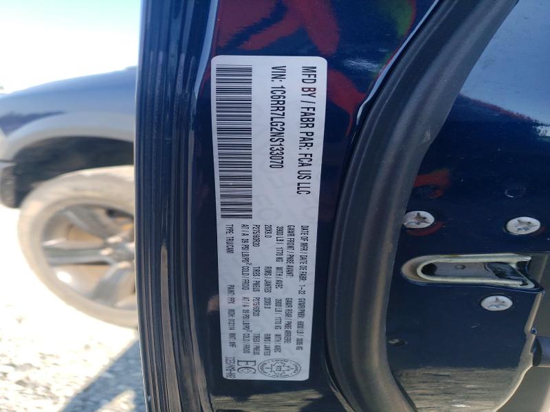 Auction sale of the 2022 Ram 1500 Classic, vin: 1C6RR7LG2NS133070, lot number: 60737096