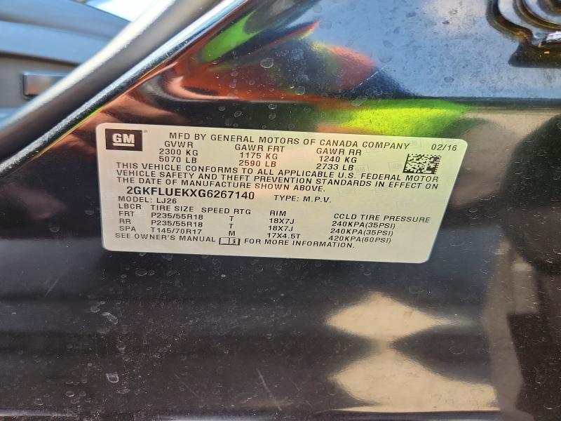 2016 Gmc Terrain მანქანა იყიდება აუქციონზე, vin: 2GKFLUEKXG6267140, აუქციონის ნომერი: 63028266