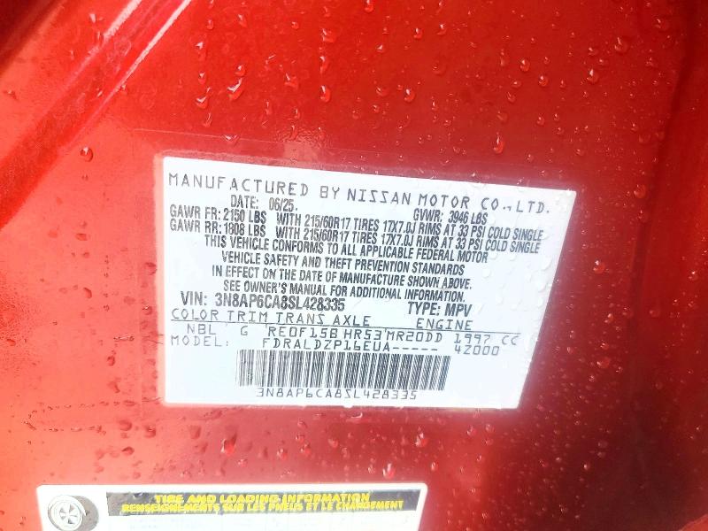Aukcja sprzedaży 2025 Nissan Kicks, vin: 3N8AP6CA8SL428335, numer aukcji: 60503796