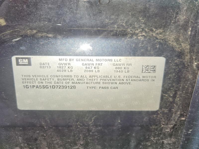 Auction sale of the 2013 Chevrolet Cruze, vin: 1G1PA5SG1D7239128, lot number: 59214676