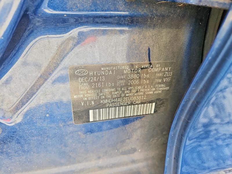 Продаж на аукціоні авто 2014 Hyundai Elantra, vin: KMHDH4AE2EU083812, номер лоту: 61062706