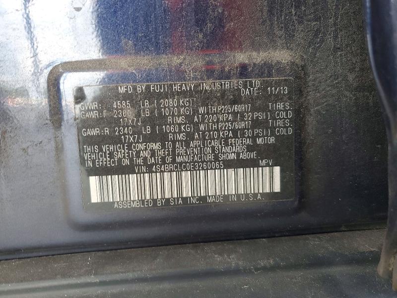 61510476 :رقم المزاد ، 4S4BRCLC0E3260065 vin ، 2014 Subaru Outback مزاد بيع