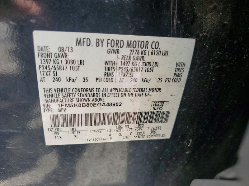 Aukcja sprzedaży 2014 Ford Explorer, vin: 1FM5K8B80EGA48982, numer aukcji: 62435326