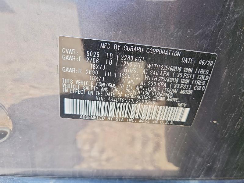 Aukcja sprzedaży 2020 Subaru Outback, vin: 4S4BTGND3L3228996, numer aukcji: 63348036
