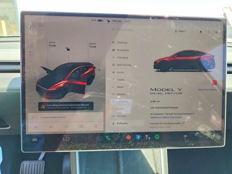 Продаж на аукціоні авто 2026 Tesla Model Y, vin: 7SAYGDEE8TF619349, номер лоту: 62299046