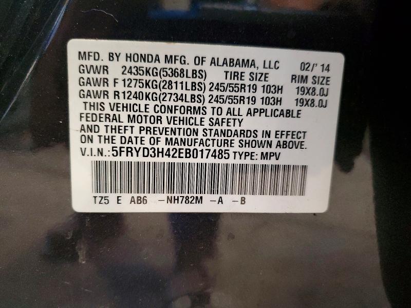 Продаж на аукціоні авто 2014 Acura Mdx, vin: 5FRYD3H42EB017485, номер лоту: 60688496