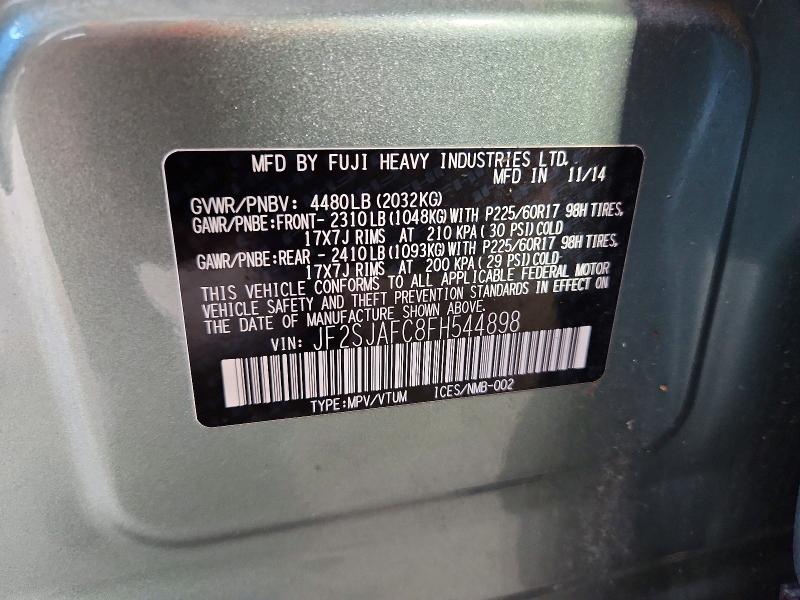 Продажа на аукционе авто 2015 Subaru Forester, vin: JF2SJAFC8FH544898, номер лота: 61419226