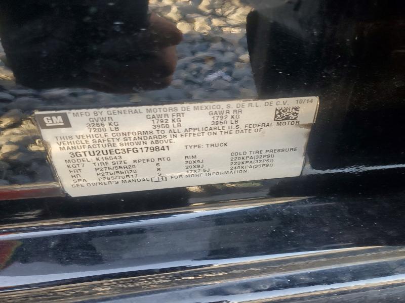 Продажа на аукционе авто 2015 Gmc Sierra, vin: 3GTU2UEC3FG179841, номер лота: 61272396