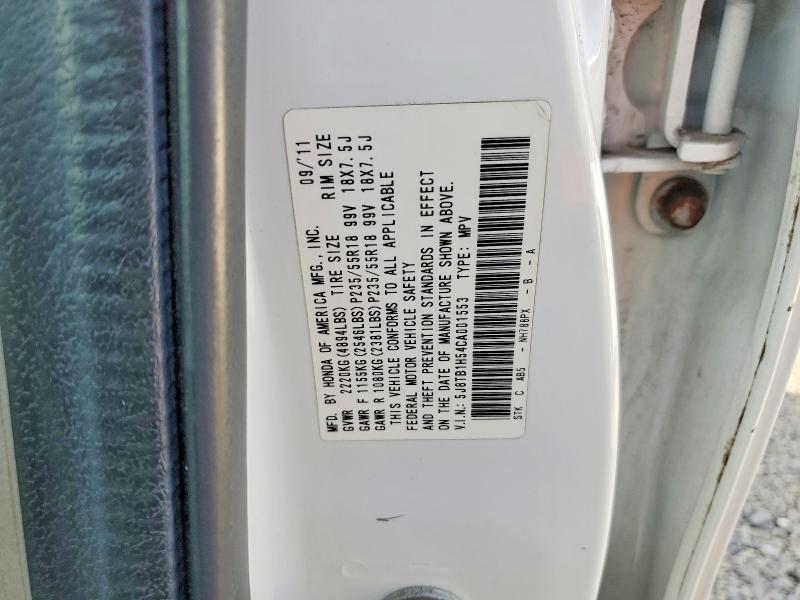 60585076 :رقم المزاد ، 5J8TB1H54CA001553 vin ، 2012 Acura Rdx مزاد بيع