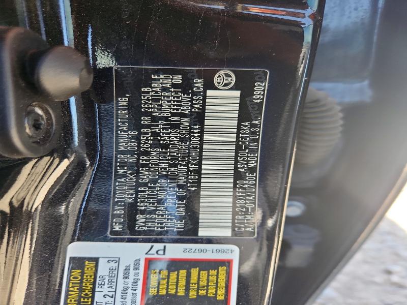 Aukcja sprzedaży 2017 Toyota Camry, vin: 4T1BF1FK0HU306444, numer aukcji: 59825966