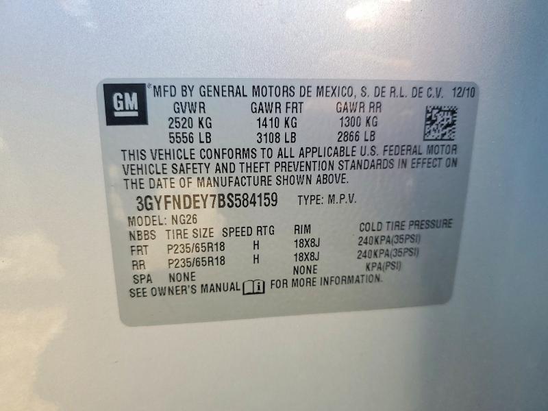 Продажа на аукционе авто 2011 Cadillac Srx, vin: 3GYFNDEY7BS584159, номер лота: 62829926