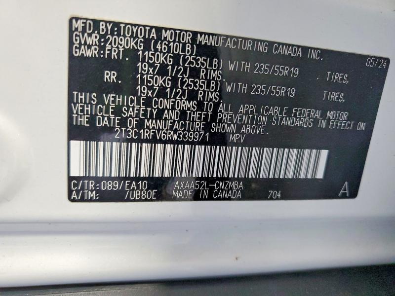 Продаж на аукціоні авто 2024 Toyota Rav4, vin: 2T3C1RFV6RW339971, номер лоту: 62842566