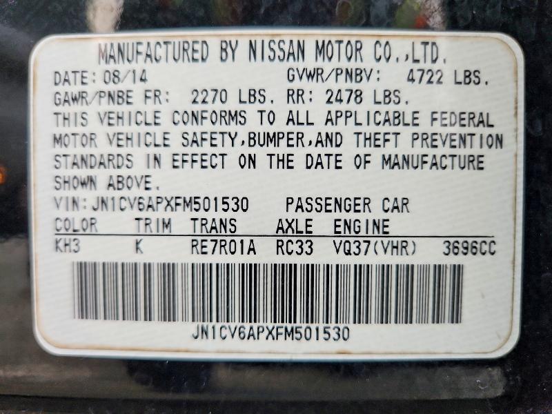 Продаж на аукціоні авто 2015 Infiniti Q40, vin: JN1CV6APXFM501530, номер лоту: 62594286