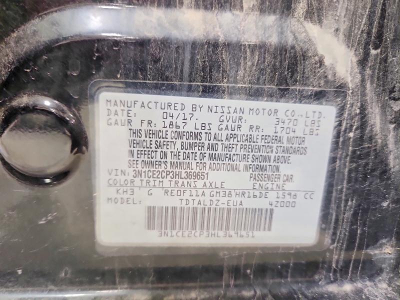Продаж на аукціоні авто 2017 Nissan Versa Note, vin: 3N1CE2CP3HL369651, номер лоту: 58917576