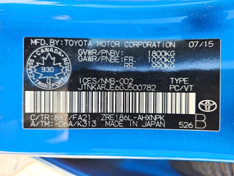 2016 Toyota Scion Im მანქანა იყიდება აუქციონზე, vin: JTNKARJE6GJ500782, აუქციონის ნომერი: 62678446