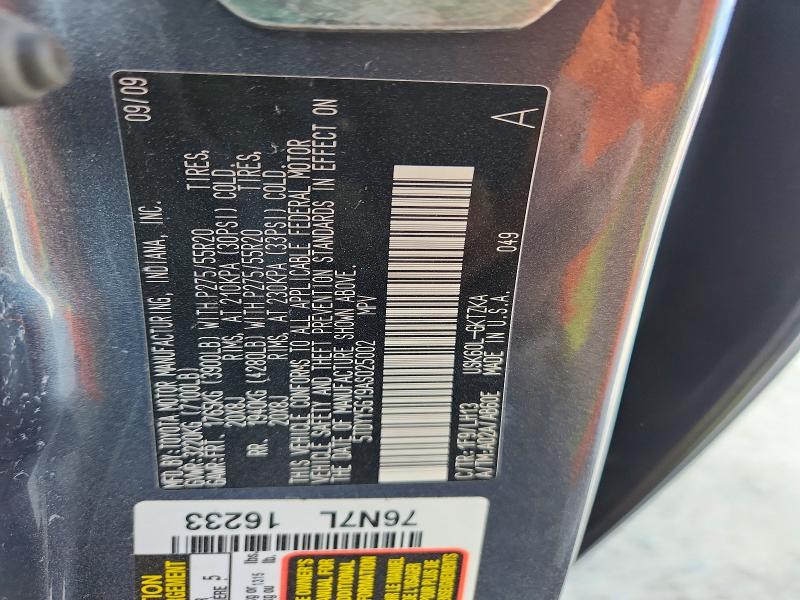 2010 Toyota Sequoia მანქანა იყიდება აუქციონზე, vin: 5TDYY5G19AS025002, აუქციონის ნომერი: 62157946