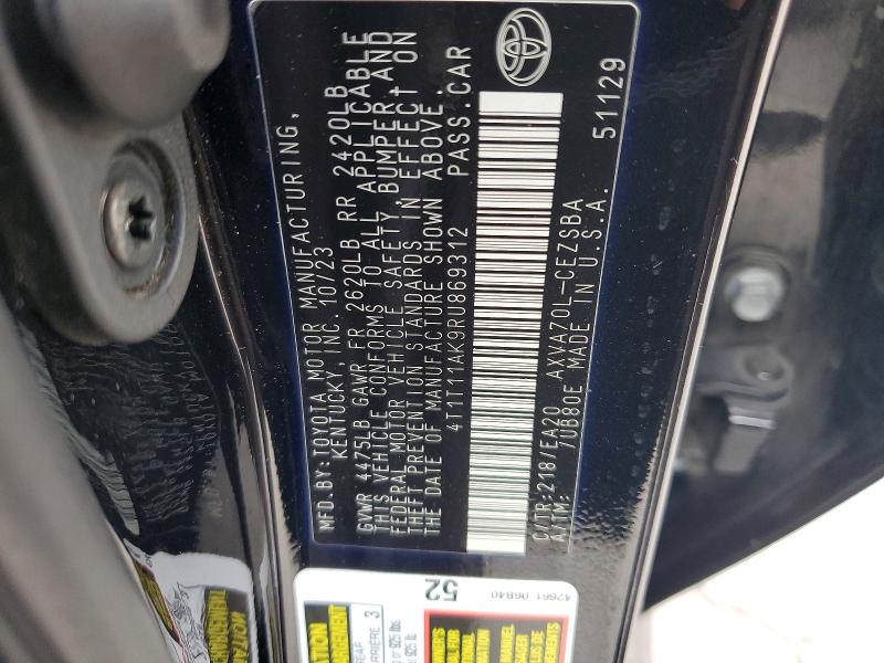 Продажа на аукционе авто 2024 Toyota Camry, vin: 4T1T11AK9RU869312, номер лота: 60136166