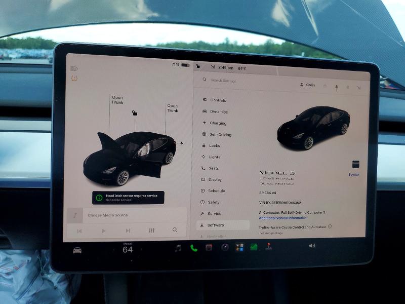 2021 Tesla Model 3 მანქანა იყიდება აუქციონზე, vin: 5YJ3E1EB9MF046352, აუქციონის ნომერი: 63400376