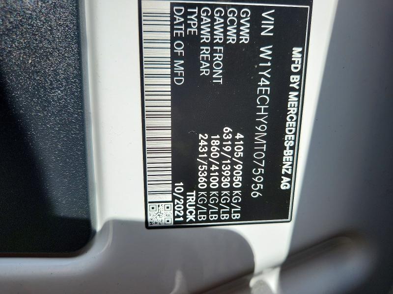 Aukcja sprzedaży 2021 Mercedes-benz Sprinter, vin: W1Y4ECHY9MT075956, numer aukcji: 59298646