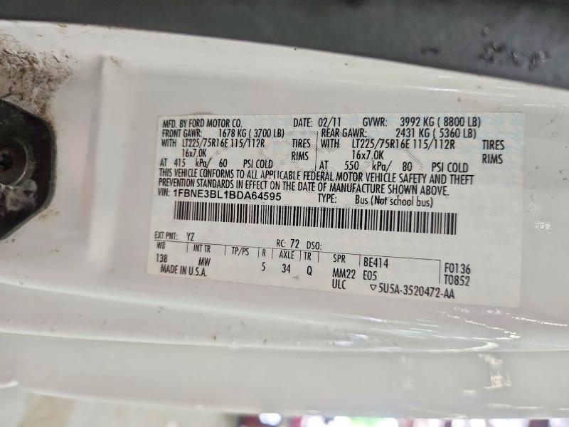 Продаж на аукціоні авто 2011 Ford Econoline, vin: 1FBNE3BL1BDA64595, номер лоту: 63306986