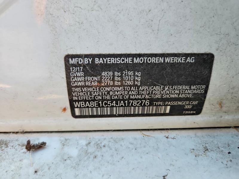 Aukcja sprzedaży 2018 Bmw 330e, vin: WBA8E1C54JA178276, numer aukcji: 60055646