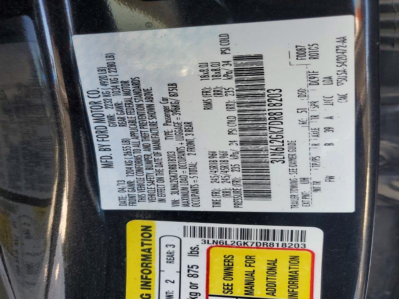Продажа на аукционе авто 2013 Lincoln Mkz, vin: 3LN6L2GK7DR818203, номер лота: 60594536