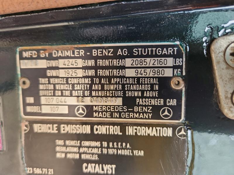 61128056 :رقم المزاد ، 10704412049849 vin ، 1979 Mercedes-benz 450sl مزاد بيع