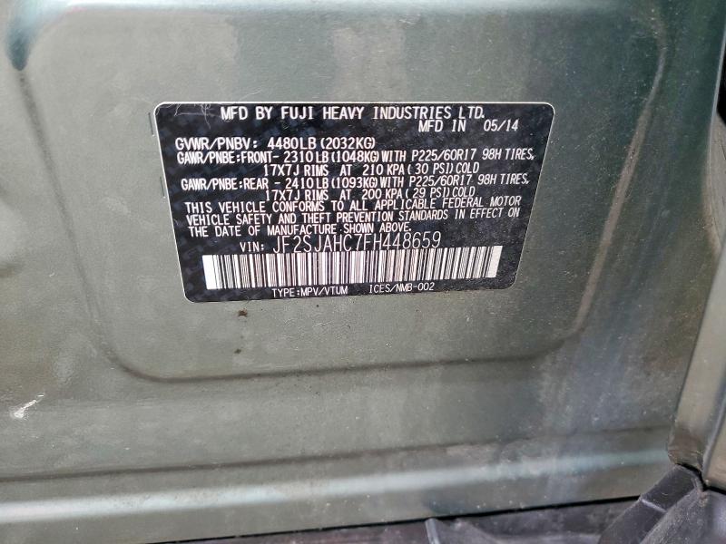Aukcja sprzedaży 2015 Subaru Forester, vin: JF2SJAHC7FH448659, numer aukcji: 62835316