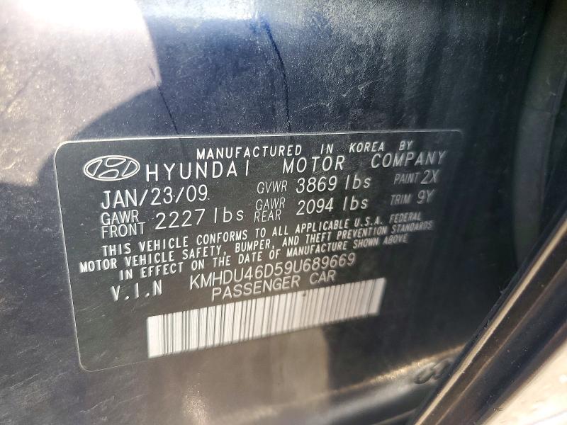 Продажа на аукционе авто 2010 Hyundai Elantra, vin: KMHDU46D59U689669, номер лота: 62673896