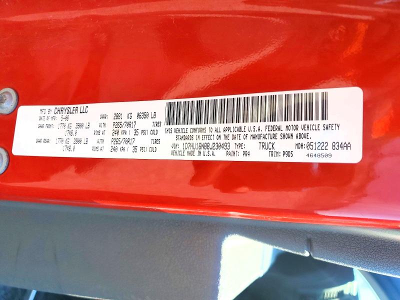 2008 Dodge Ram 1500 მანქანა იყიდება აუქციონზე, vin: 1D7HU16N88J230493, აუქციონის ნომერი: 63116816