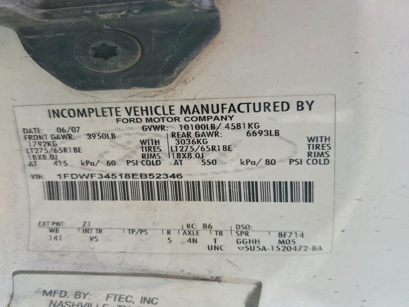 Aukcja sprzedaży 2008 Ford F350 Super Duty, vin: 1FDWF34518EB52346, numer aukcji: 60446516