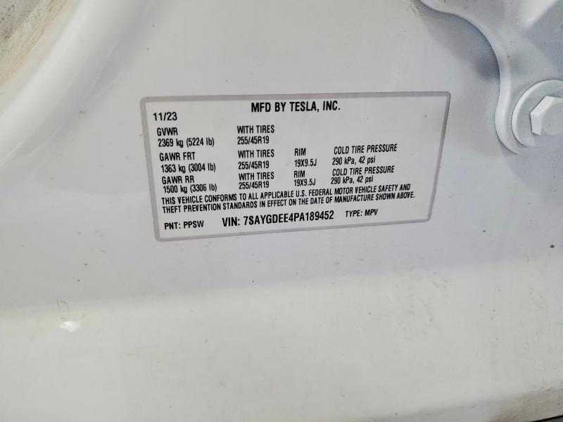 62059856 :رقم المزاد ، 7SAYGDEE4PA189452 vin ، 2023 Tesla Model Y مزاد بيع
