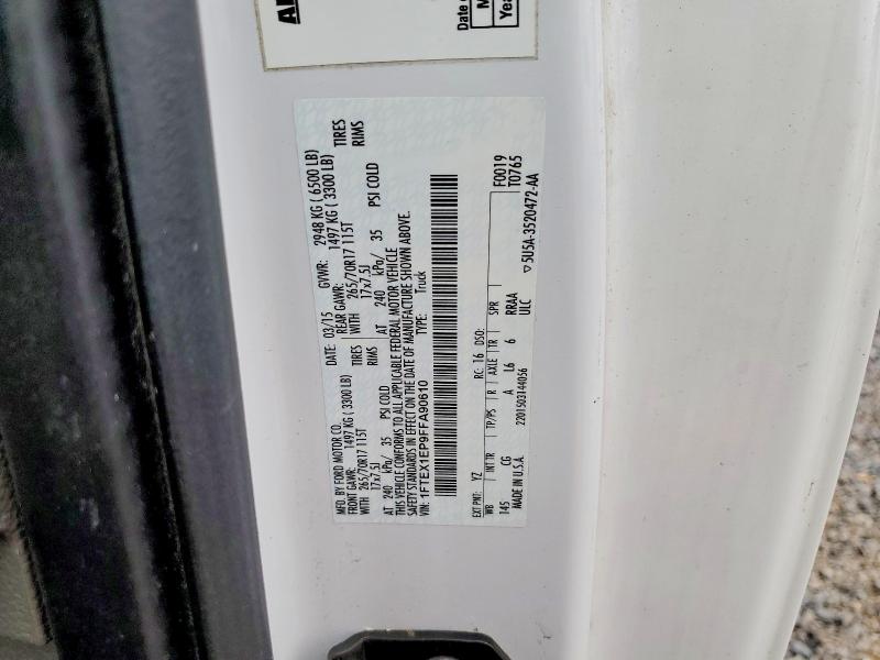 Aukcja sprzedaży 2015 Ford F150, vin: 1FTEX1EP9FFA90610, numer aukcji: 62201036