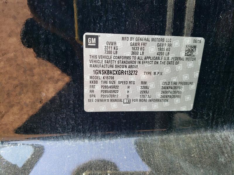 Aukcja sprzedaży 2016 Chevrolet Tahoe, vin: 1GNSKBKCXGR413272, numer aukcji: 60966286