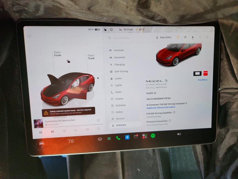 62949786 :رقم المزاد ، 5YJ3E1EB2NF179794 vin ، 2022 Tesla Model 3 مزاد بيع