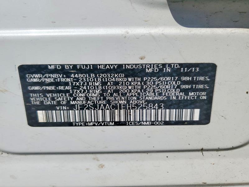 Продажа на аукционе авто 2014 Subaru Forester, vin: JF2SJAAC1EH525843, номер лота: 60814226