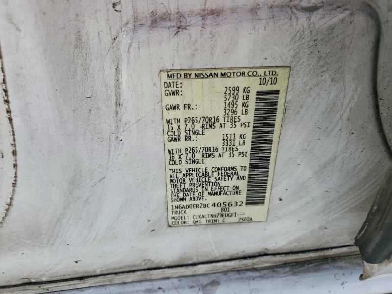 60305966 :رقم المزاد ، 1N6AD0ER2BC405632 vin ، 2011 Nissan Frontier مزاد بيع