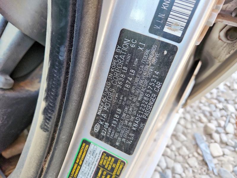 Aukcja sprzedaży 2008 Kia Rio, vin: KNADE123286375314, numer aukcji: 60778676