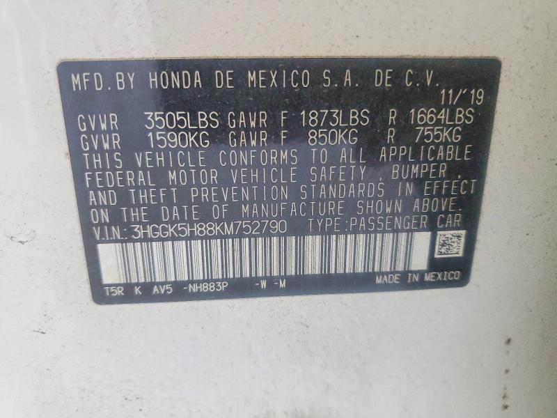 Продажа на аукционе авто 2019 Honda Fit, vin: 3HGGK5H88KM752790, номер лота: 61283416