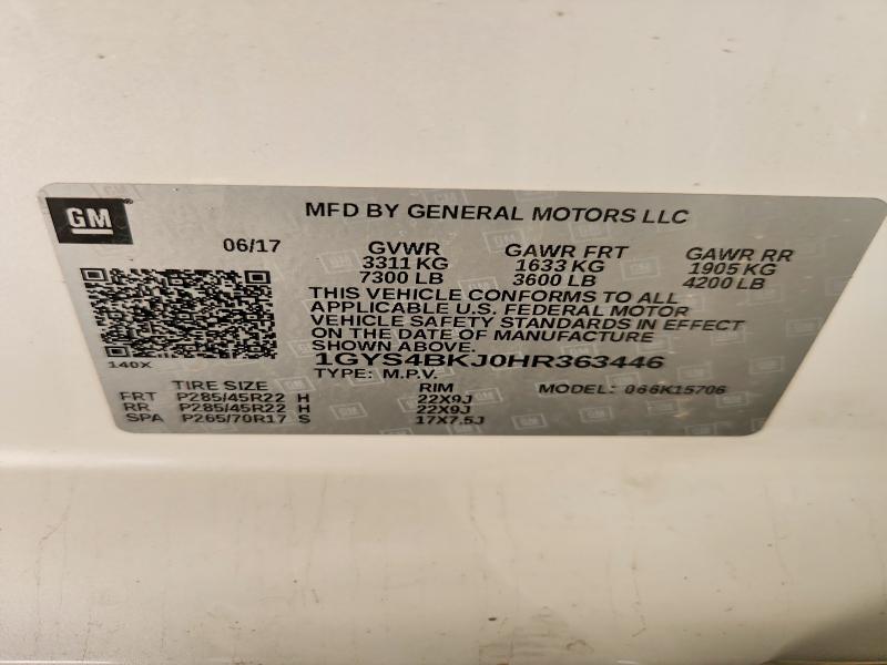 Продажа на аукционе авто 2017 Cadillac Escalade, vin: 1GYS4BKJ0HR363446, номер лота: 62910396