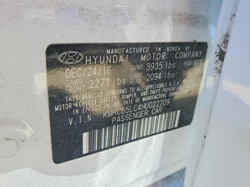 Aukcja sprzedaży 2017 Hyundai Ioniq, vin: KMHC65LC4HU022209, numer aukcji: 61400426