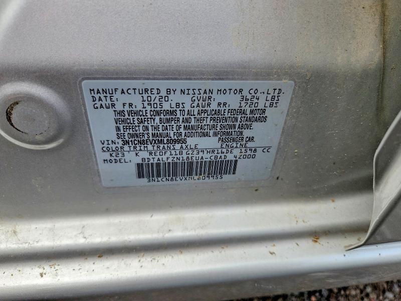 Продажа на аукционе авто 2021 Nissan Versa, vin: 3N1CN8EVXML809955, номер лота: 60586196