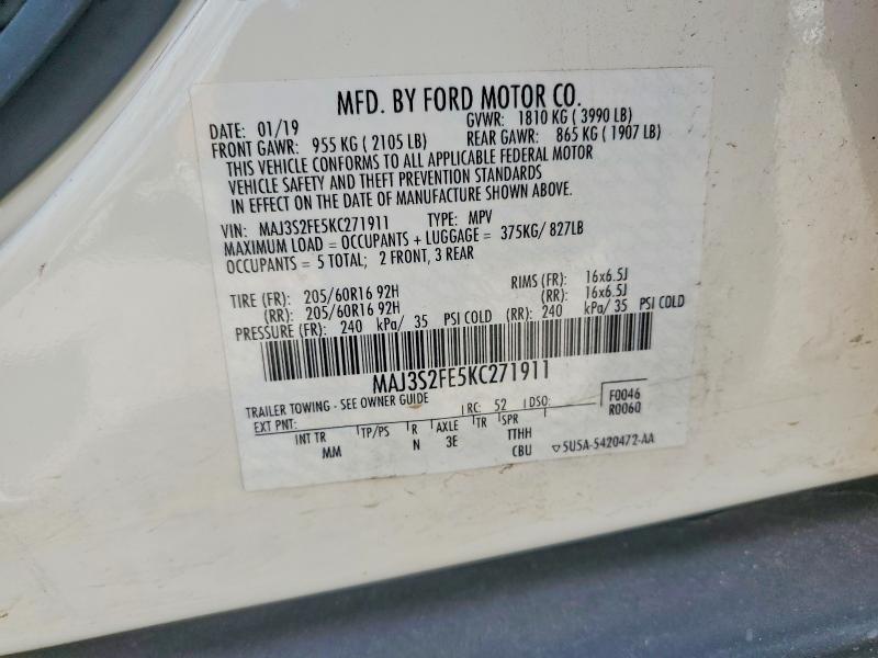Aukcja sprzedaży 2019 Ford Ecosport, vin: MAJ3S2FE5KC271911, numer aukcji: 60797476