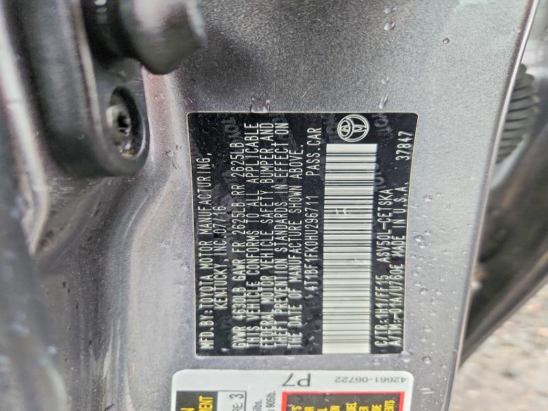 Продаж на аукціоні авто 2017 Toyota Camry, vin: 4T1BF1FK0HU296711, номер лоту: 60190686