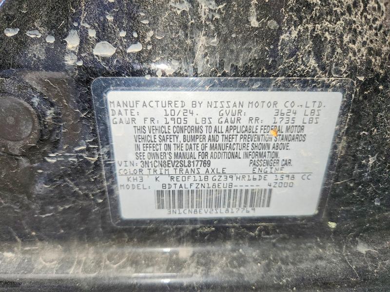 61173426 :رقم المزاد ، 3N1CN8EV2SL817769 vin ، 2025 Nissan Versa مزاد بيع