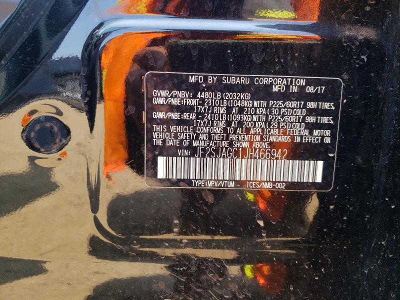 Aukcja sprzedaży 2018 Subaru Forester, vin: JF2SJAGC1JH466942, numer aukcji: 61751876